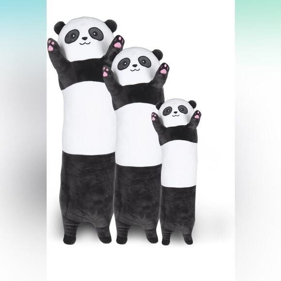 Panda Plush Body Throw Pillow, 43.3" Long Panda Stuffed Animal, Kawaii Soft - Picture 1 of 9